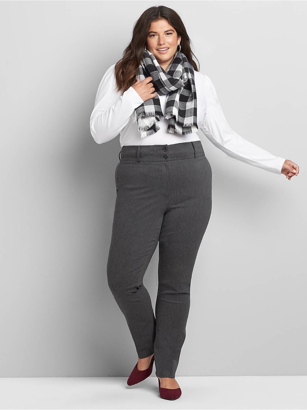 NWT Lane Bryant Tighter Tummy High-Rise 4-Season Ankle Pant, Size 18R, Gray